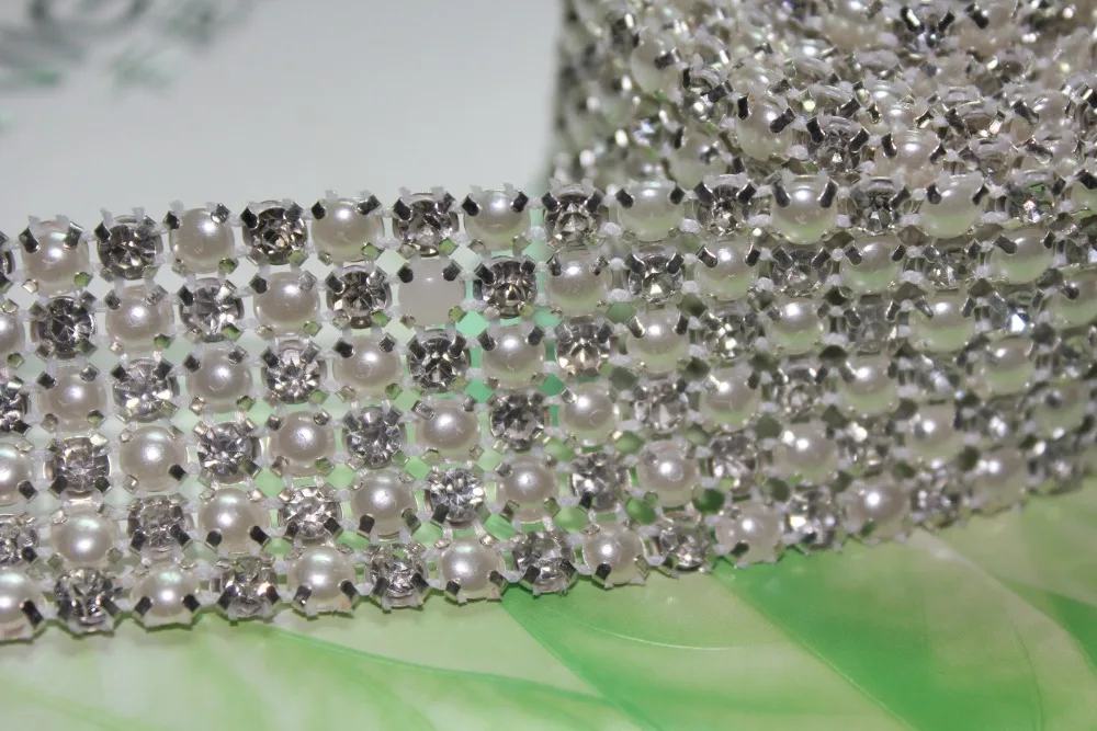 

1 ярд бриллиант 6 рядов 5 мм класса А Стразы Кристалл и жемчуг свадебный торт облицовочная отделка лента украшение