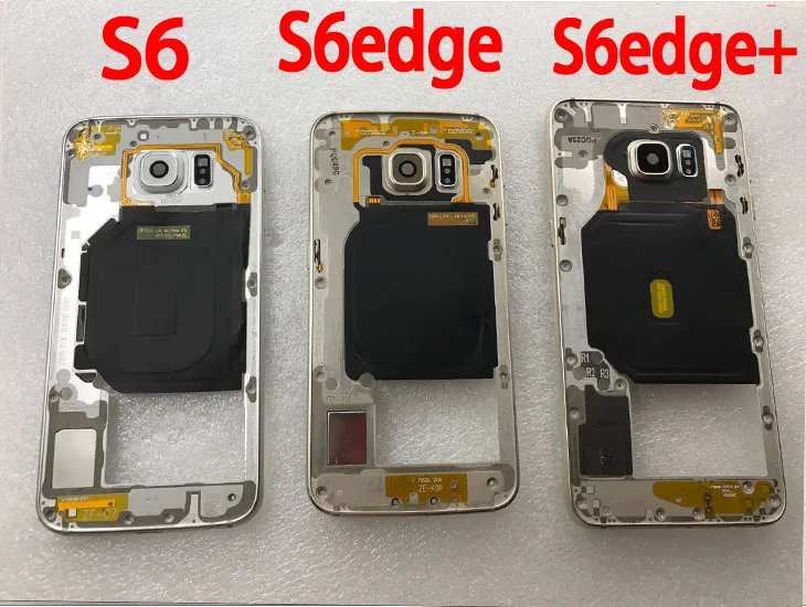 For Samsung Galaxy S6 G920F G920 S6 edge G925F G925 Mobile Phone Housing Middle Frame S6 Edge New Body Chassis With Camera Lens