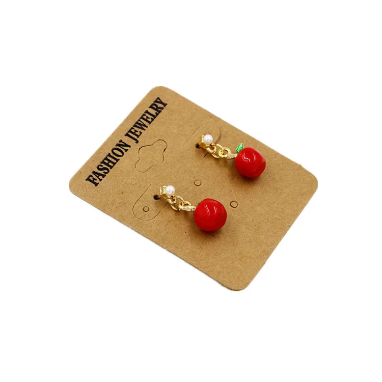 Симпатичные эмалевые вишневые яблоко клубника висячие серьги женские фрукты