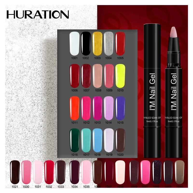 Huration Новый маникюр ручка для ногтей Гель лак 35 цветов Блестящий гель удаляющийся