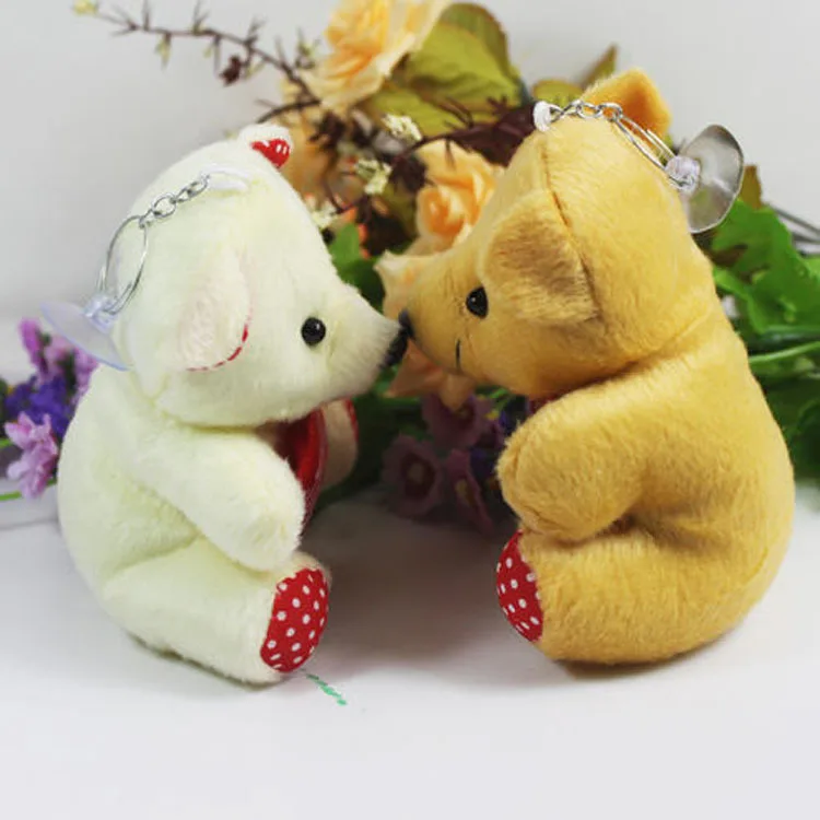 20 шт./лот горячая Распродажа 11 см мини плюшевый медведь игрушки с сердцем (бежевый