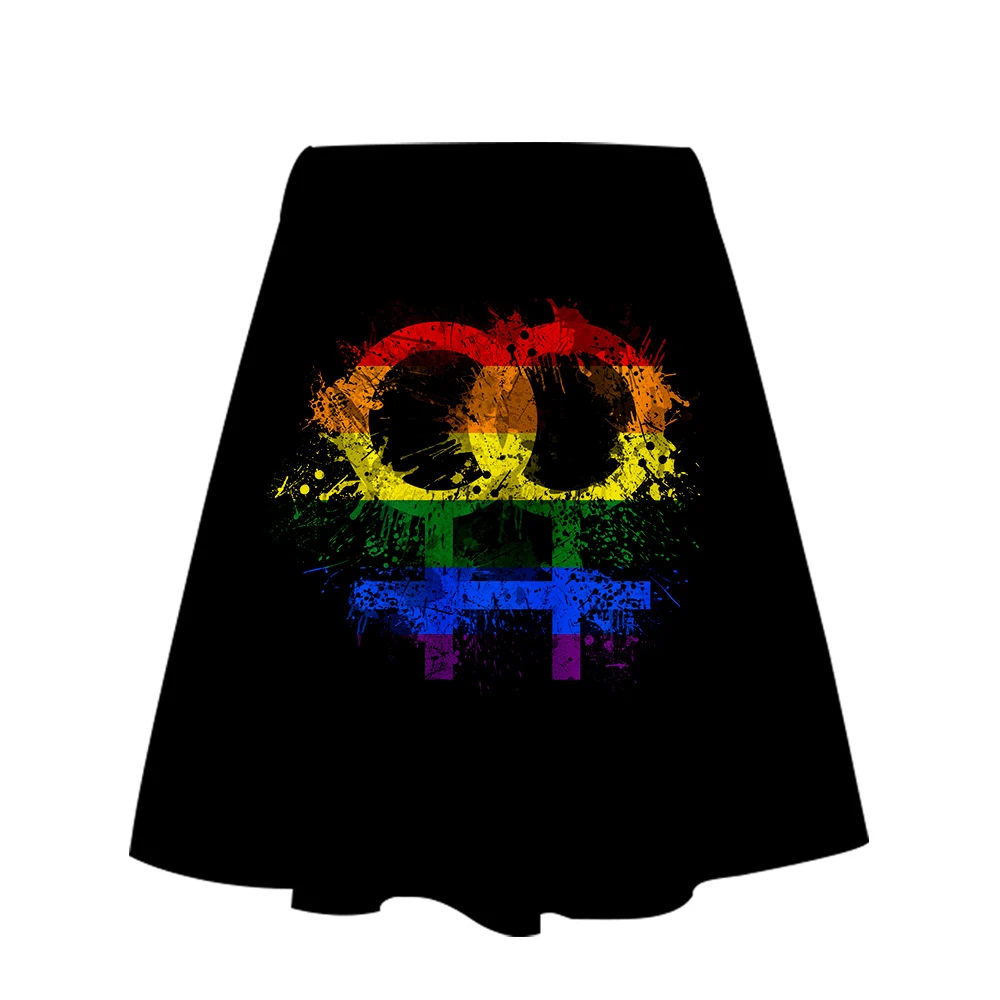 Женская уличная юбка с 3D принтом LGBT Повседневная летняя большого размера XXL 2019