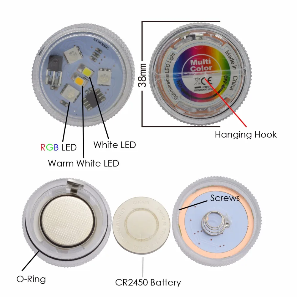 Улучшенный Водонепроницаемый погружной светодиодный светильник 3 8 см большие