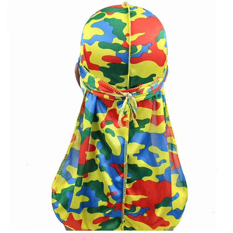 Мужская шапка Бандана Durag шелковистая камуфляжная бандана в стиле хип хоп
