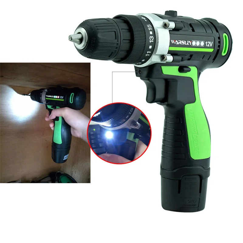 12V ручной электрический шуруповерт литий Батарея электрическая дрель
