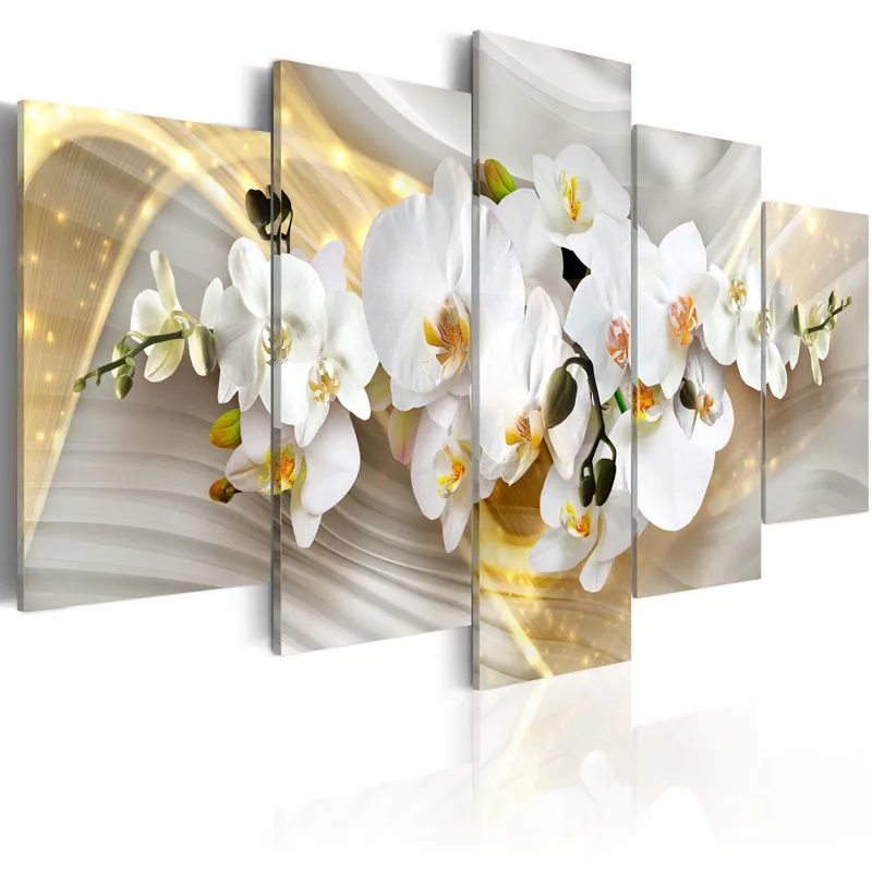 

Top Wall Deocr Canvas Painting 5 Pcs flower Wall Art Canvas Posters And Prints Pictures For living Room framed/PJMT-26
