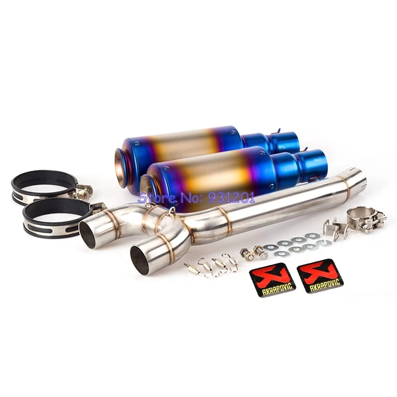 Motorcycle Akrapovic Exhaust Pipe Muffler for Yamaha FZ6S FZ6N FZ6 Slip On Connect Down Pipe Middle Link Pipe Full System