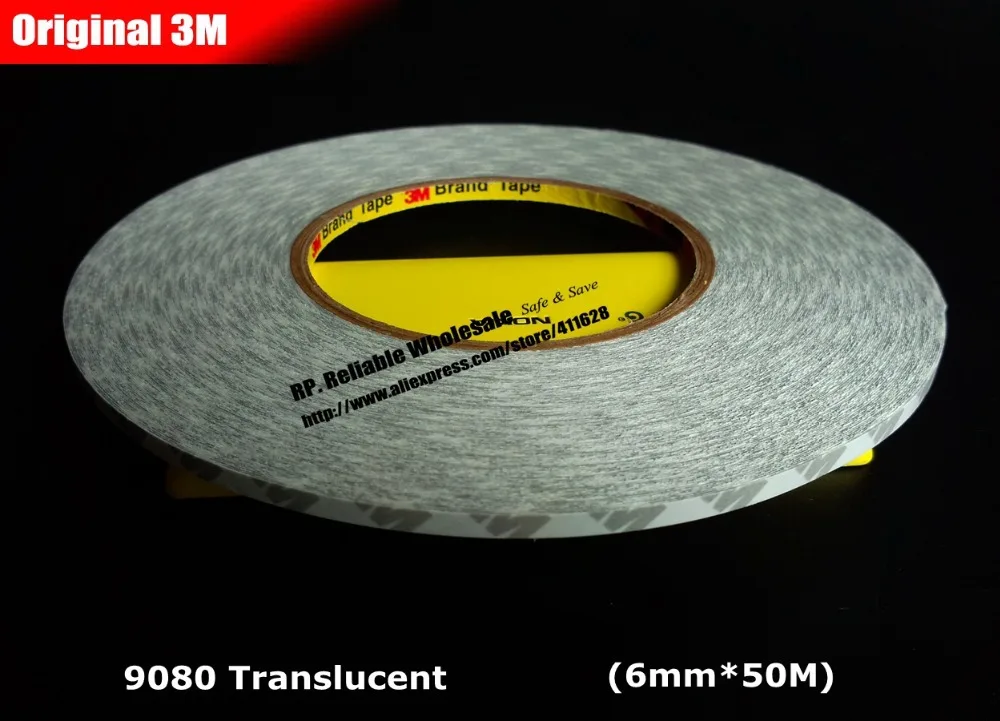 

(6mm*50 meters) 3M 9080 Double Sided Adhesive Tape for PhoneTablet Screen Dispaly, LED Strip Adhesive, Common Using