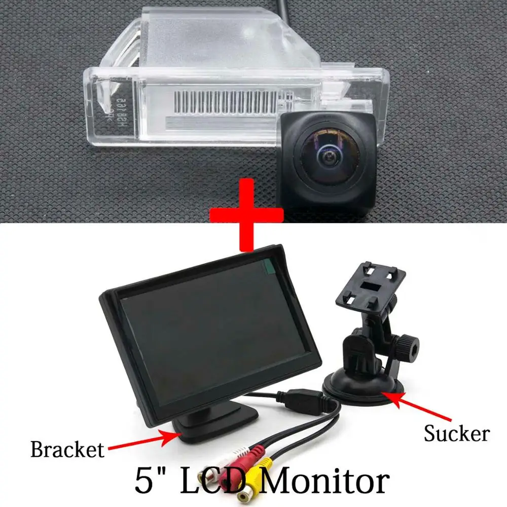 Camera 5 inch LCD Рыбий глаз 1080P MCCD Starlight Автомобильная камера заднего вида для Nissan X Trail X-Trail Qashqai Juke Sunny, Versa Citroen C-Quatre - Название цвета: Camera 5 inch LCD
