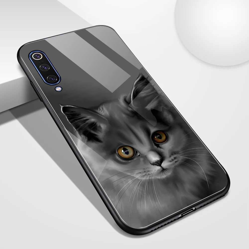 Чехол для xiaomi mi mix 3 стеклянная задняя крышка чехол с милым дизайном лисы Xiaomi 8 8se lite