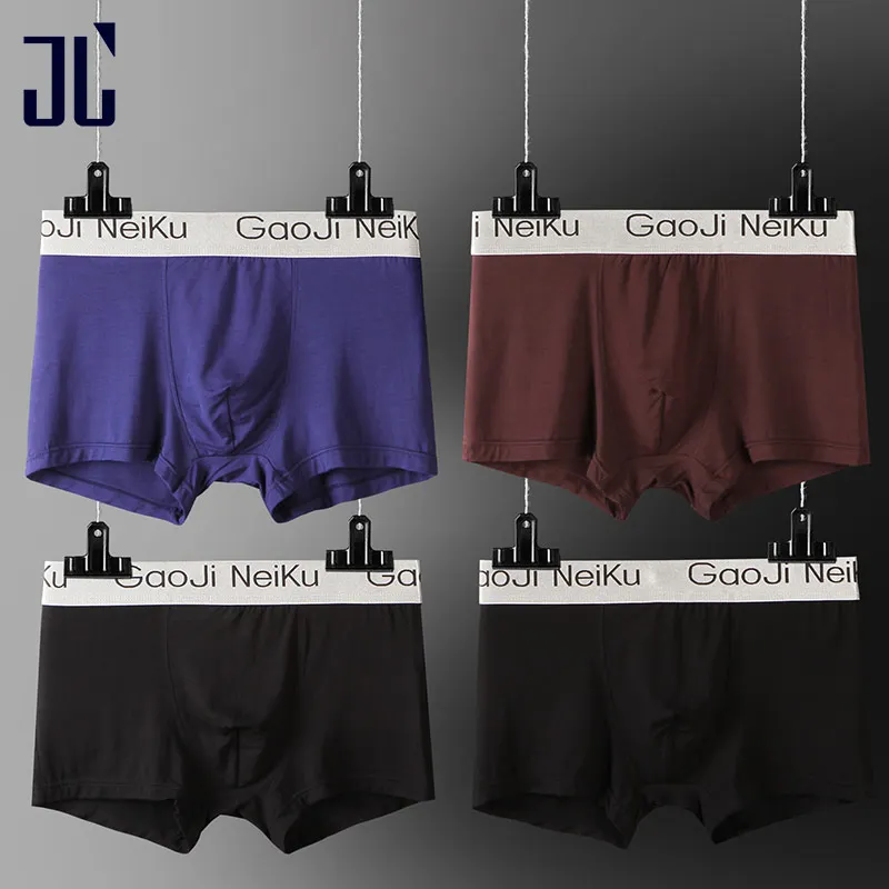JL классический мужской боксер трусы 4 шт. / партия мягкое нижнее белье для мужчин