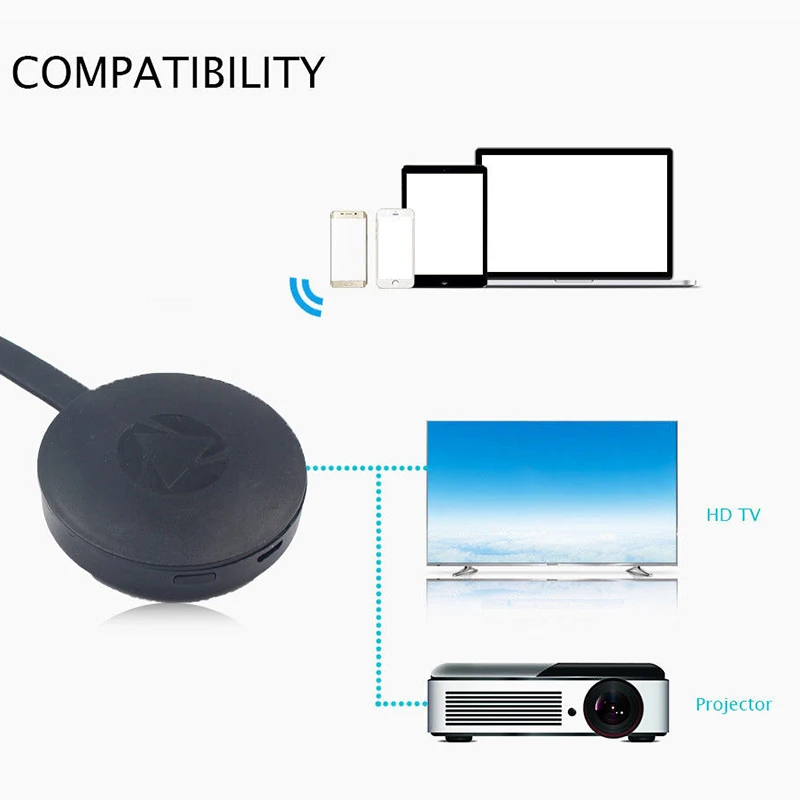 Новый ТВ карты Беспроводной ключ 2.4 ГГц 1080 P HD Chorme литой Поддержка HDMI miracast airplay для