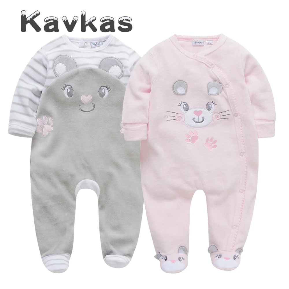 Kavkas/зимняя одежда для малышей фланелевые детские комбинезоны с длинными рукавами на возраст от 0 до 24 месяцев, Одежда для новорожденных, Bebes Одежда для мальчиков и девочек, roupa de bebes