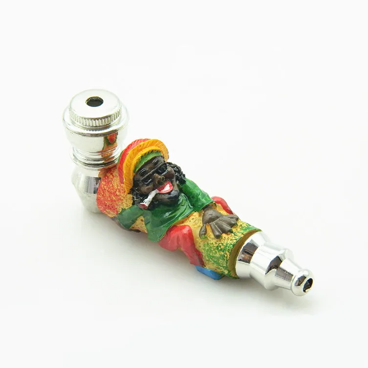 2 шт./лот смешанные цвета смола для пожилых людей с металлической трубкой курения