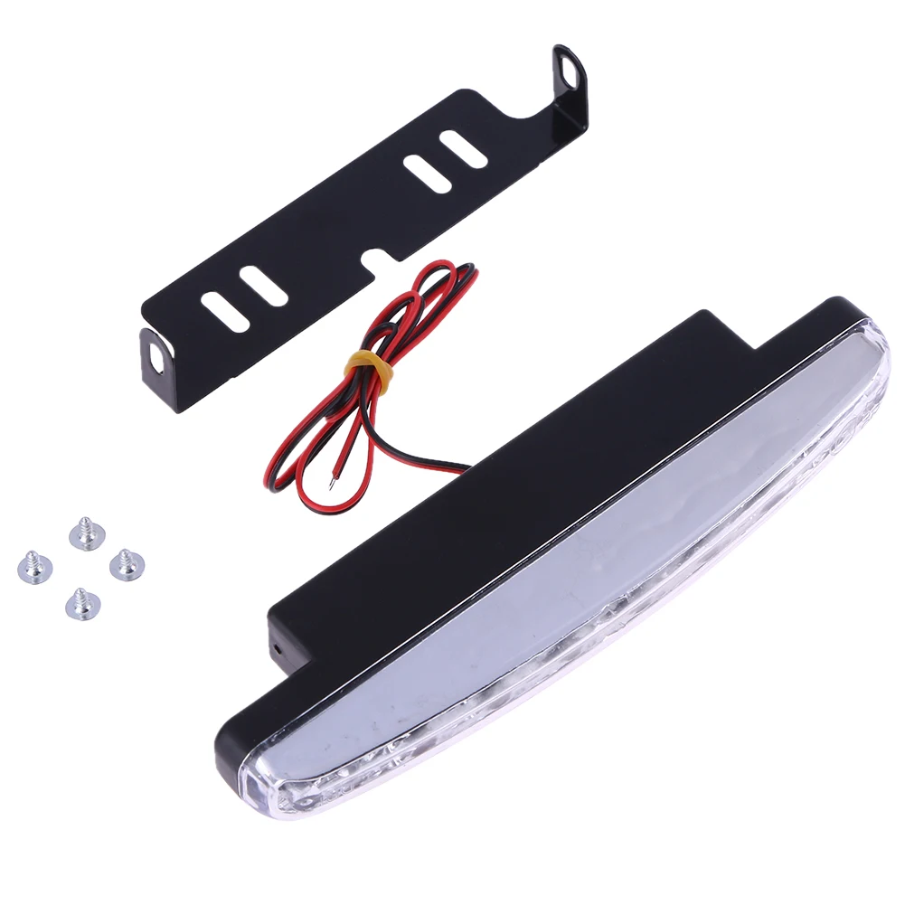 

12V DRL Car Styling 8 LED Daytime Driving Running Light 1pcs Car Fog Lamp Waterproof White Bright Light 6000K with 480mm Cable