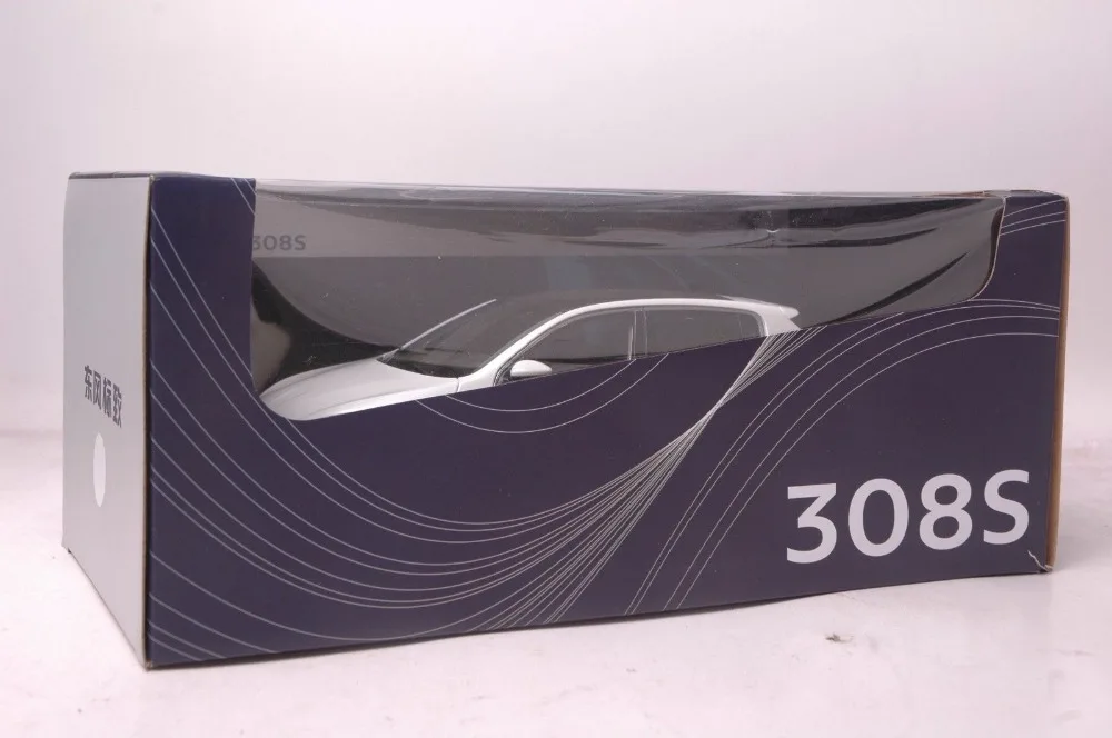 1:18 литья под давлением модель для peugeot 308S белый хэтчбек сплав игрушечный автомобиль миниатюрная коллекция подарок 308