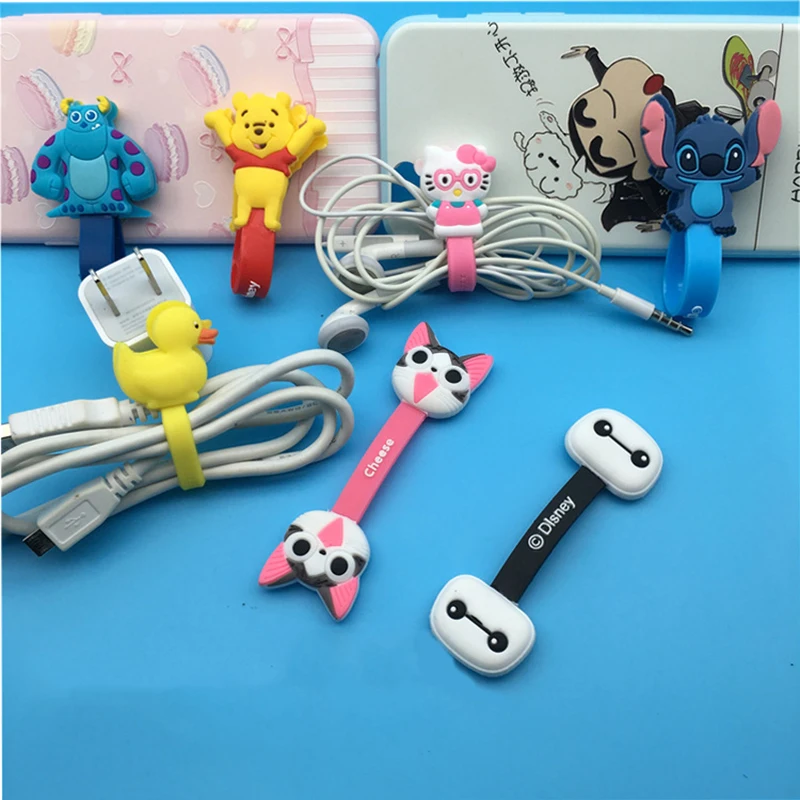 3 шт./лот Прекрасный Стежка Дональд Дак Мультфильм Намотки Кабеля Наушников
