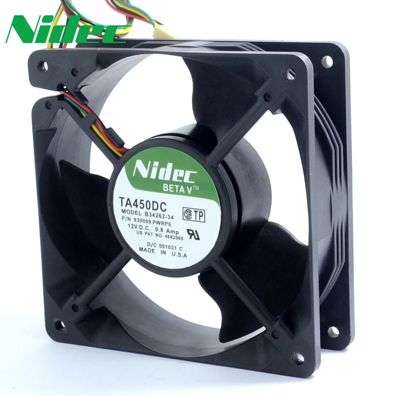 Nidec TA450DC B34262 34 12V 0.8A 12038 12 см 120 мм большой воздушный поток вентилятор охлаждения