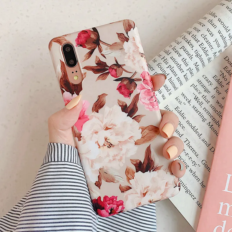 Retro Rose Floral Case For Huawei Mate 20 P30 P20 Pro P30Pro Lite P20Pro Back Cover Fashion Matte Painted Flower Phone |