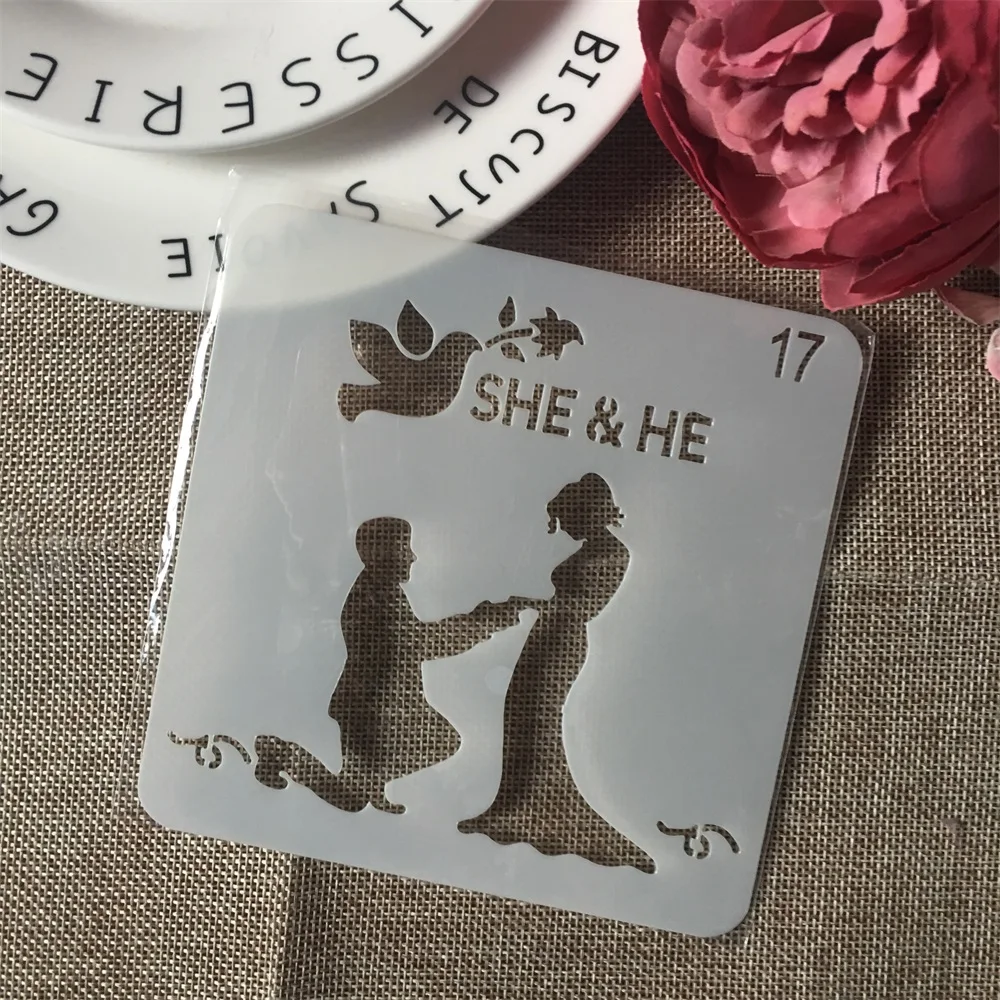 1 шт. 13 см Lover Dove DIY трафареты для раскрашивания стен раскраска скрапбукинга