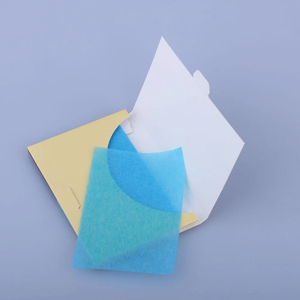 50 sheets/уп Макияж для лица с двумя лезвиями впитывания жира промокательные бумаги