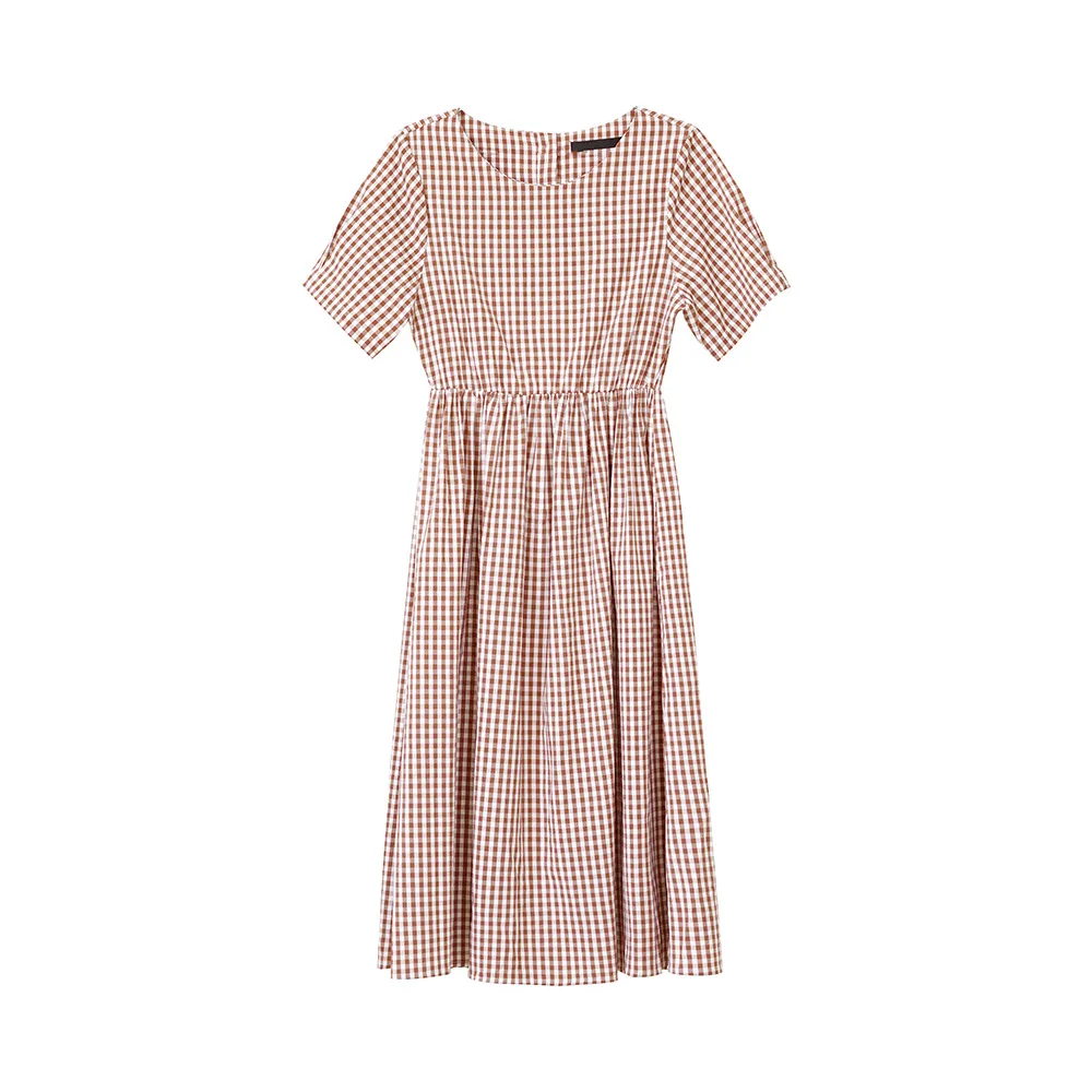 

women vintage plaid dress