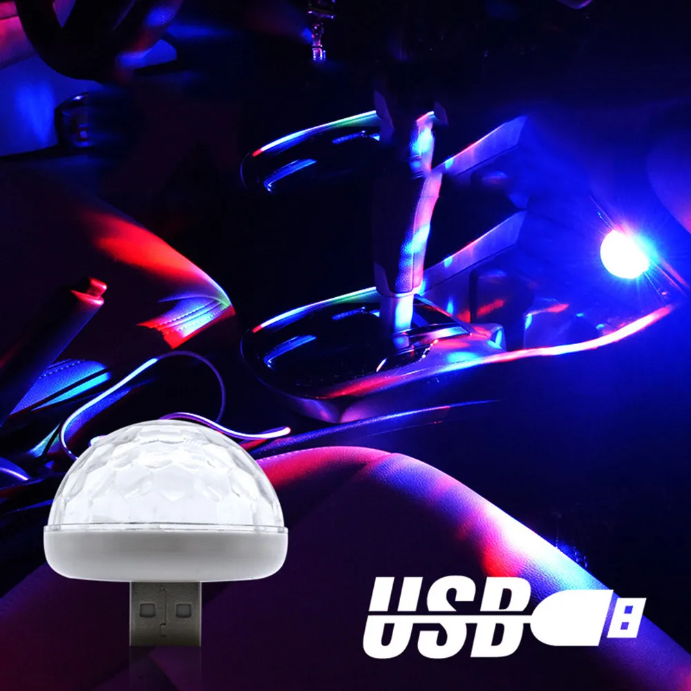 

Мини USB светодиодный свет диско с голосовым управлением портативный Семейный вечерние магический шар красочный свет бар клуб сценический э...