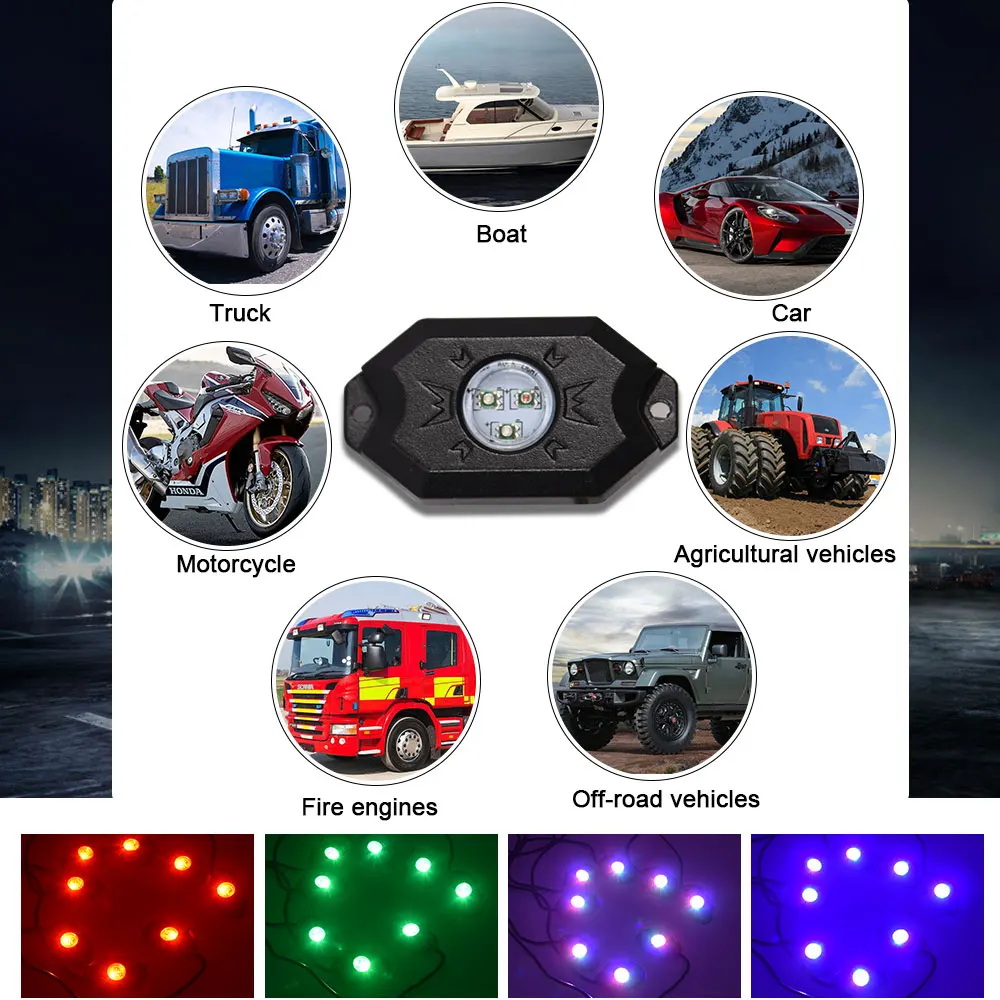 8 шт. 3 дюйма 9 Вт разноцветный RGB светодиодный светильник с Bluetooth-контроллером