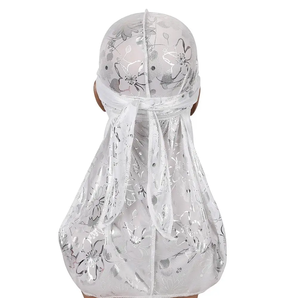 Мужская шапка-бандана в стиле хип-хоп Durag с золотым тиснением шапка-тюрбан из