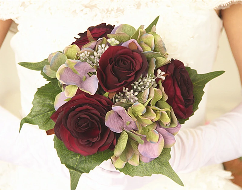 1 Bouquets Wedding Bride Artificial Rose Bouquet Silk Flowers For Home Party Decor Supplies Fiori Artificiali | Дом и сад