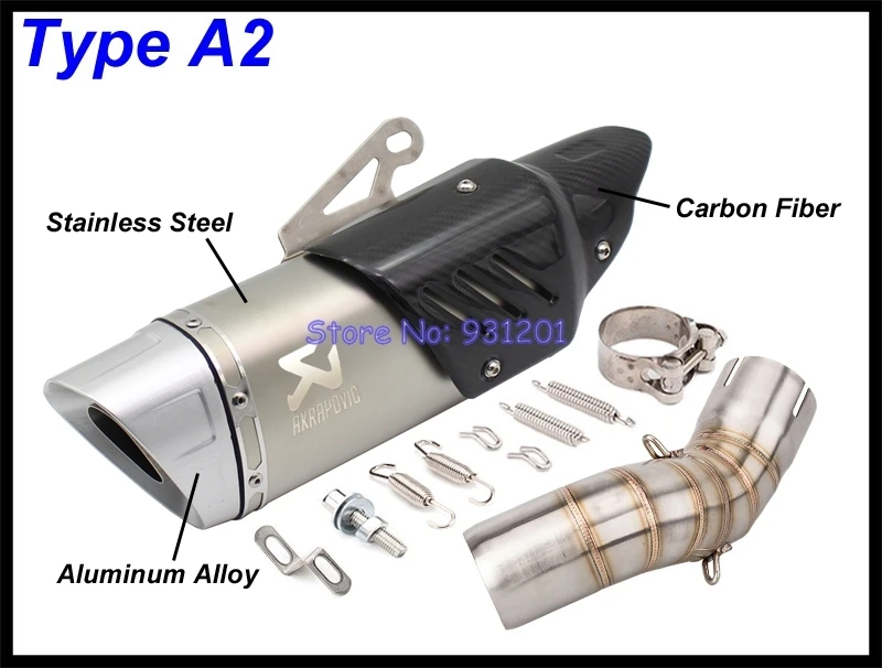 Выхлопная труба мотоцикла для Kawasaki Z900 2017 2018 2019 A2 средняя с Akrapovic глушитель