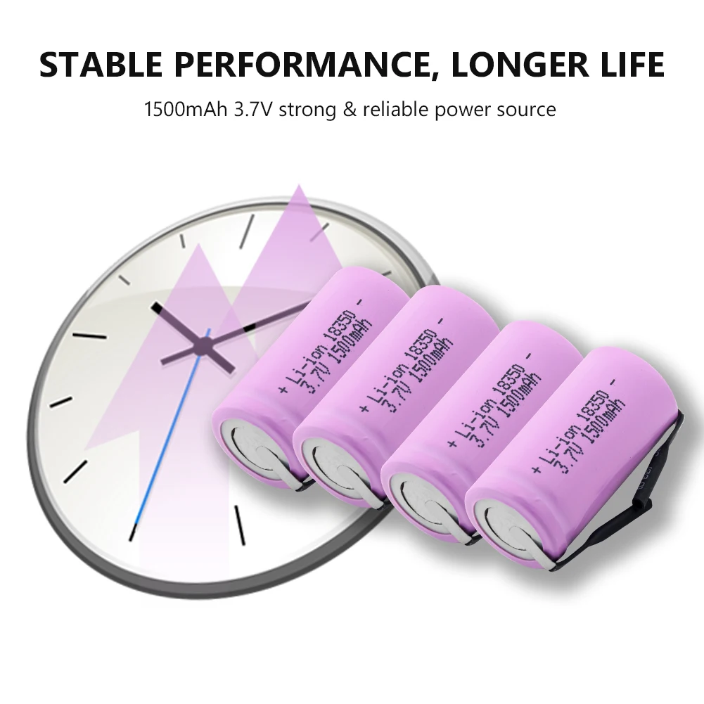 3 7 V 1500mAh перезаряжаемая 18350 литий ионная батарея Высокая дренажная 10А литиевая