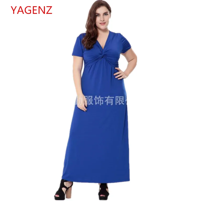 Bohemia Big woman's clothes 6XL Loose Women's dresses spring summer plus size NEW Blue Dress women party wedding long 2018 K3416 |