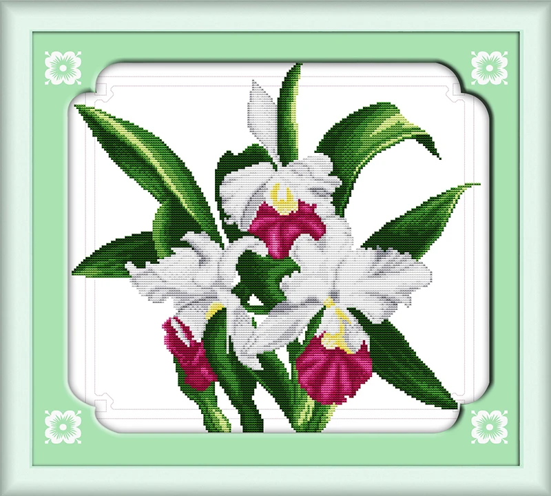 Набор для вышивки крестиком Burst In bloom из холста с цветочным принтом 18/14/11ct