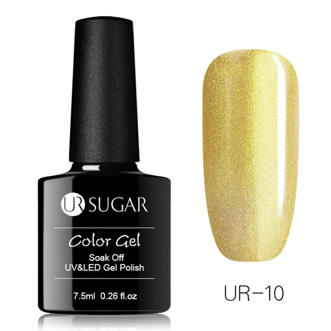 Gold Base Color Ur Sugar 7,5 мл гель-кракле лак замачиваемый 3D УФ-гель для дизайна ногтей быстрая сушка маникюрный гель для ногтей лак нужен УФ светодиодный светильник - Цвет: Gold Base Color