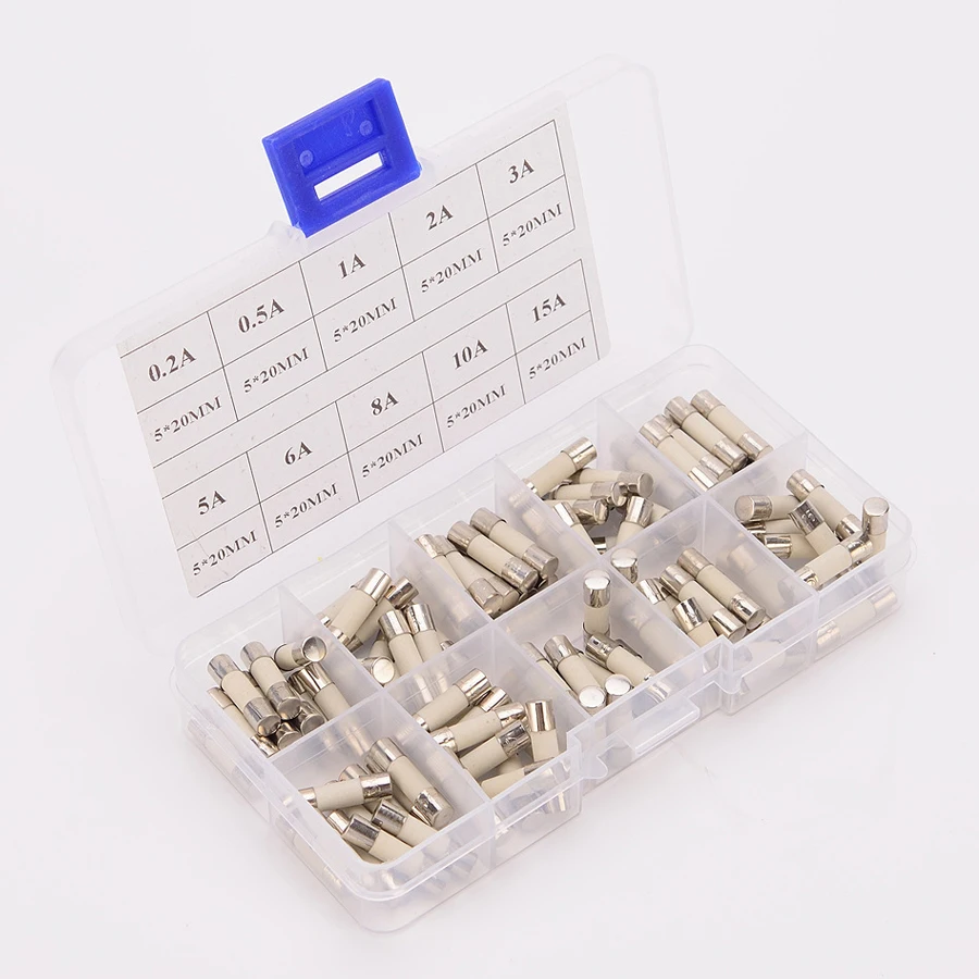 100 шт. Высокое качество Белый Керамический автомобильный предохранитель 5x20 мм