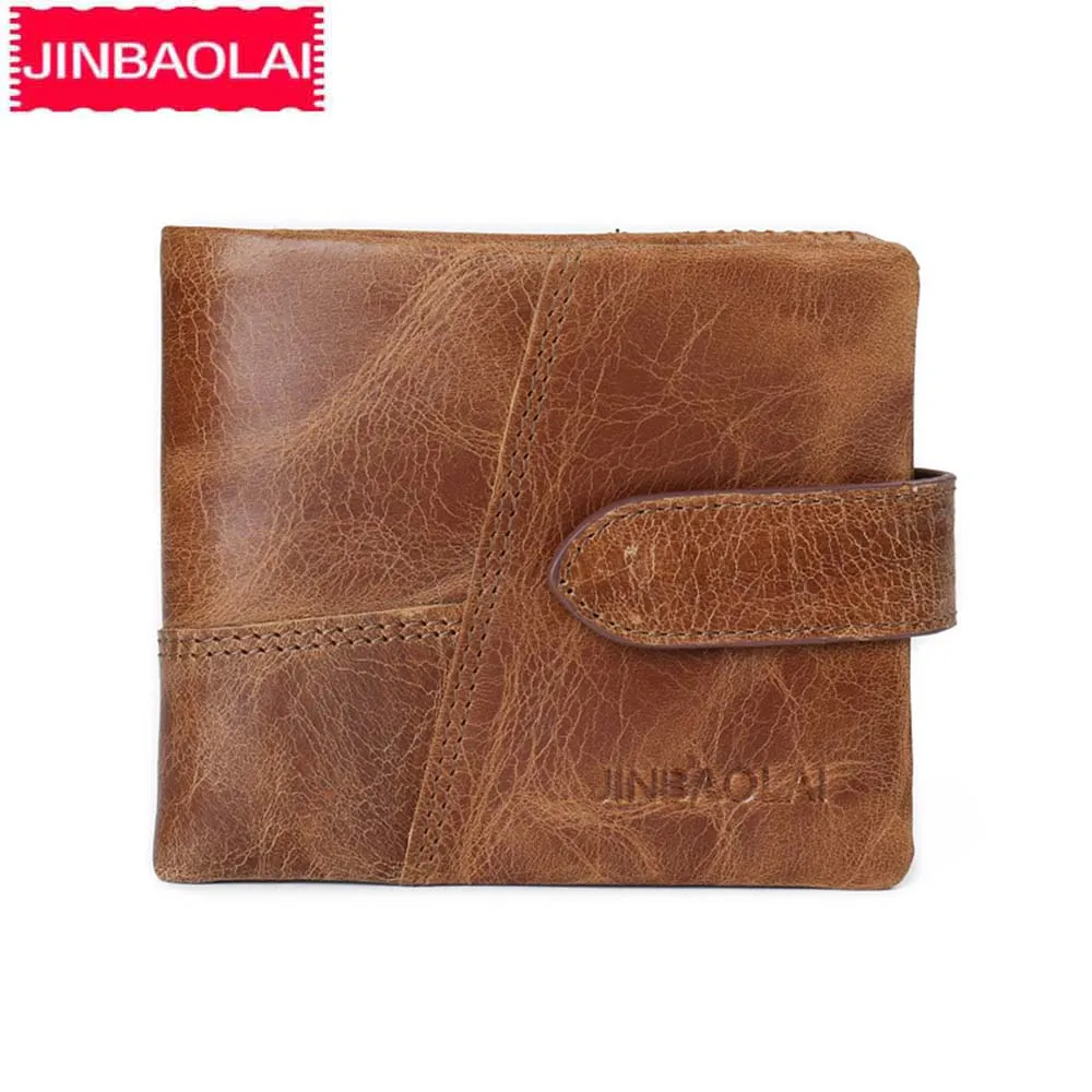 JINBAOLAI мужские кошельки из натуральной кожи на молнии короткие держатель для карт