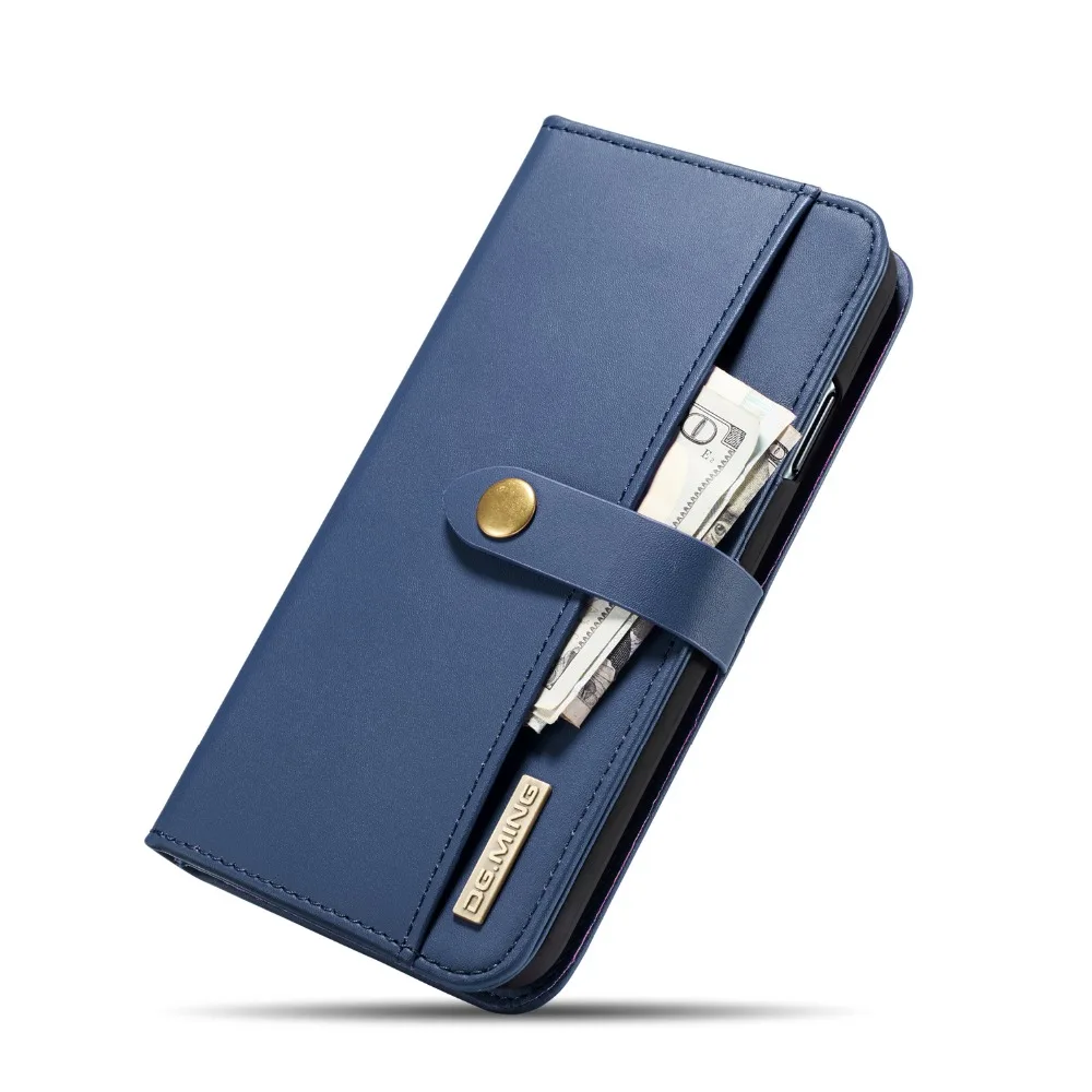 Роскошный кожаный чехол кошелек для iPhone XS MAX Folio съемный магнитный телефона из