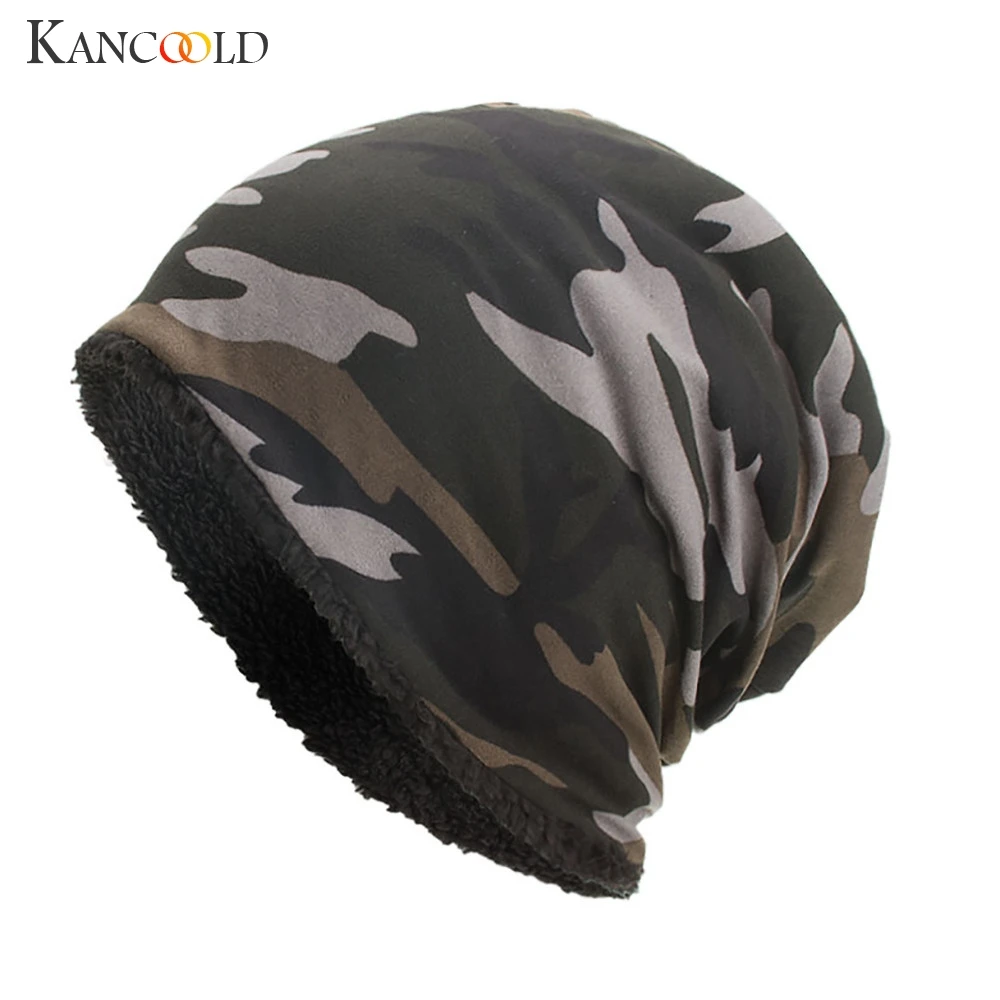 Женская и мужская шапка KANCOOLD теплые свободные камуфляжные вязаные шапочки