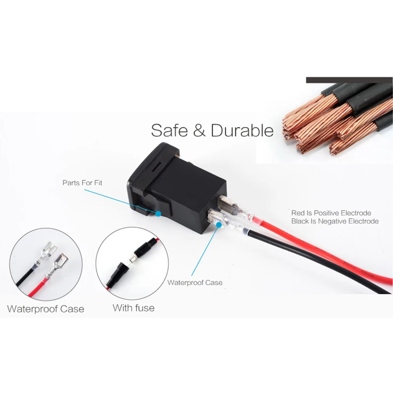 Car Dual Usb Charger For Suzuki sx4 LED Fast Car USB Socket Charger Battery Charger With Voltmeter 5V 4.2A LED Display