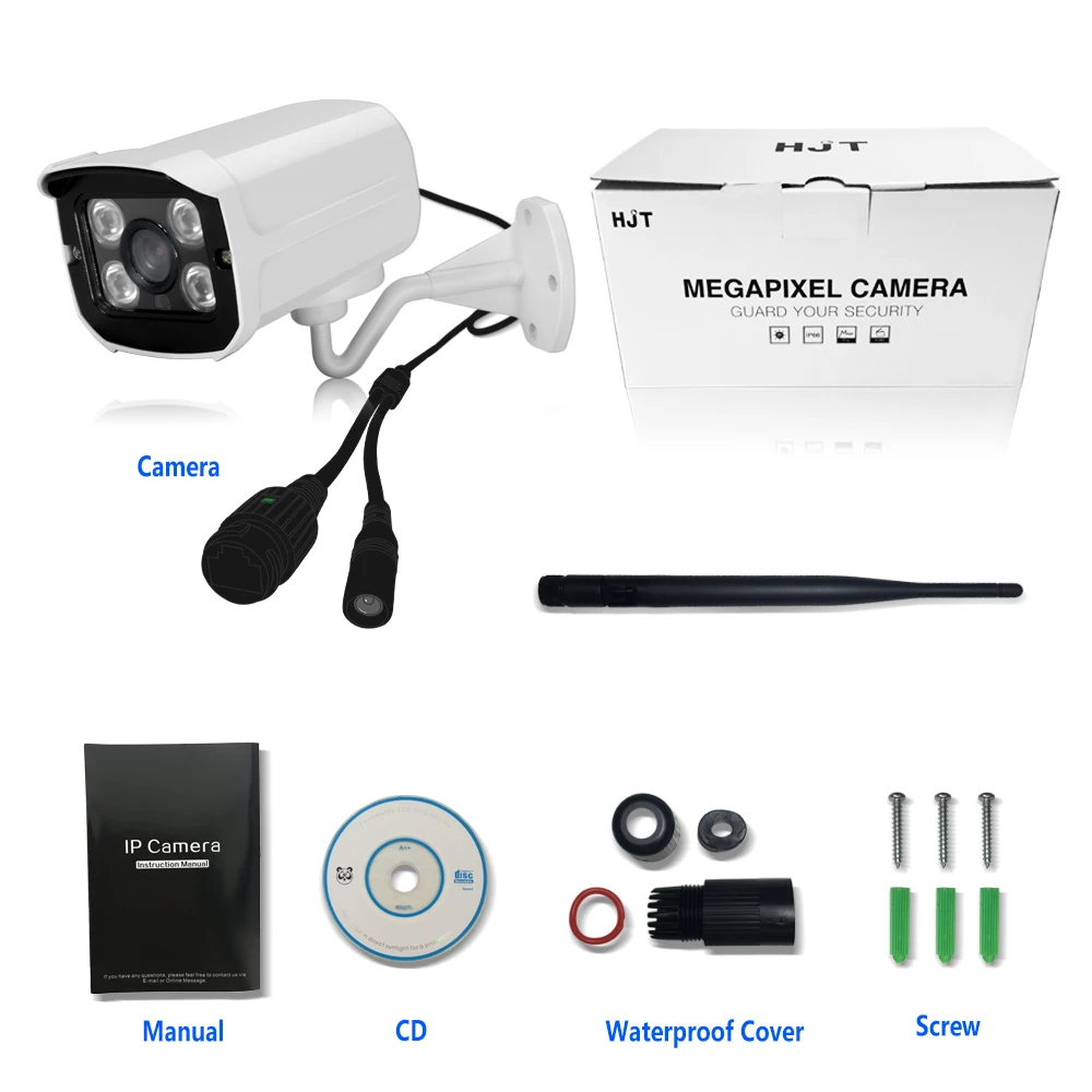 H.265 IP camera HD 2.0MP WiFi wireless 16G/32G/64G card 1080P P2P onvif 4IR metal outdoor lights night vision network | Безопасность и