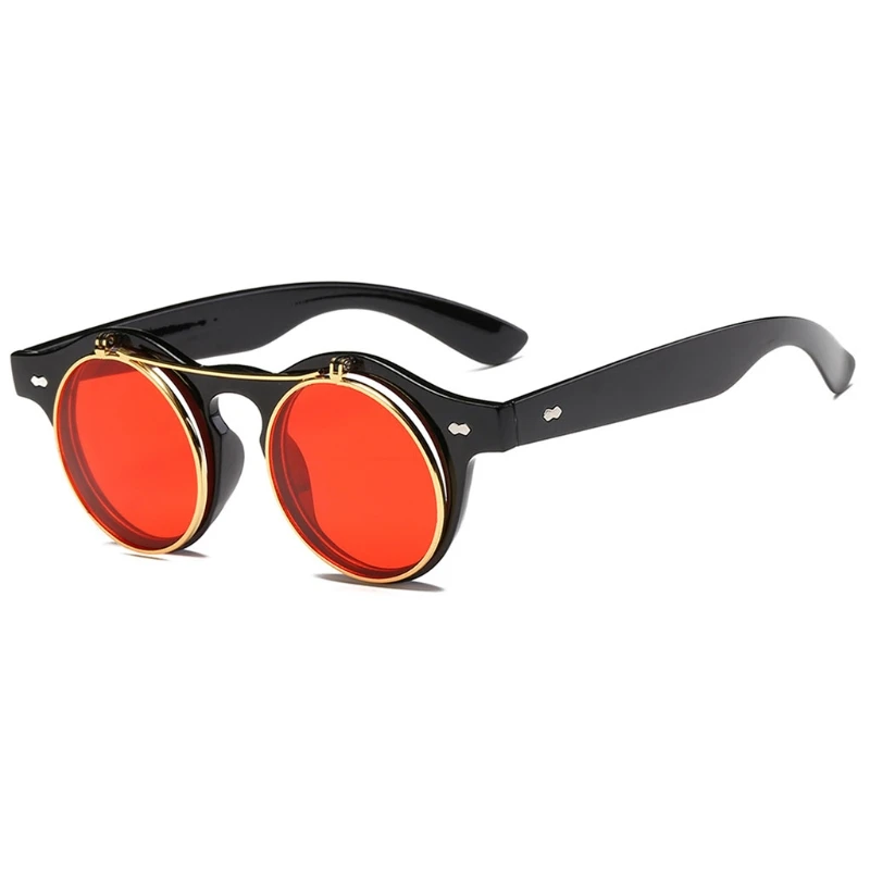 Steampunk Round Sunglasses Cover Clear Lens Sun Glasses Women Men Vintage Metal2018 New | Аксессуары для одежды