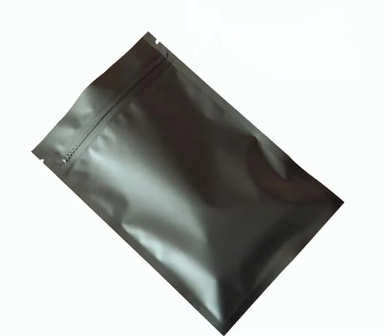 100 шт. маленькая матовая черная алюминиевая фольга Ziplock сумка с плоской подошвой