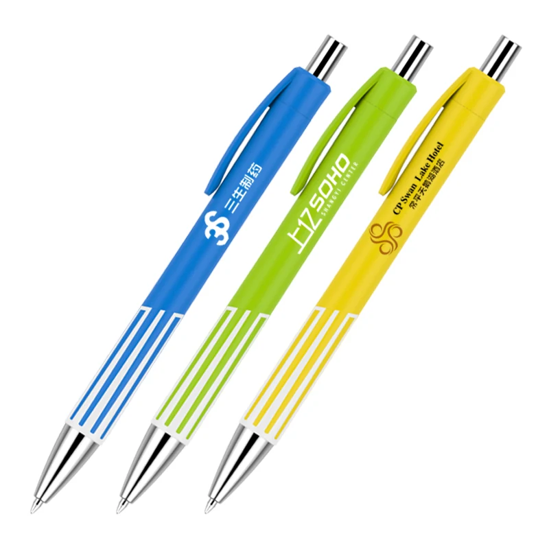 200 pcs/lot Novelty school stationery click action plastic ball pen customized logo printing