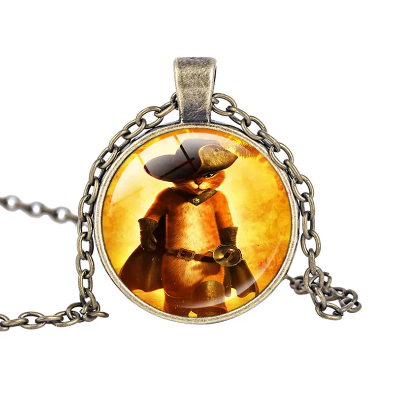 Кот в сапогах анимация мультфильм ожерелье очарование сказка кот кулон из фильма