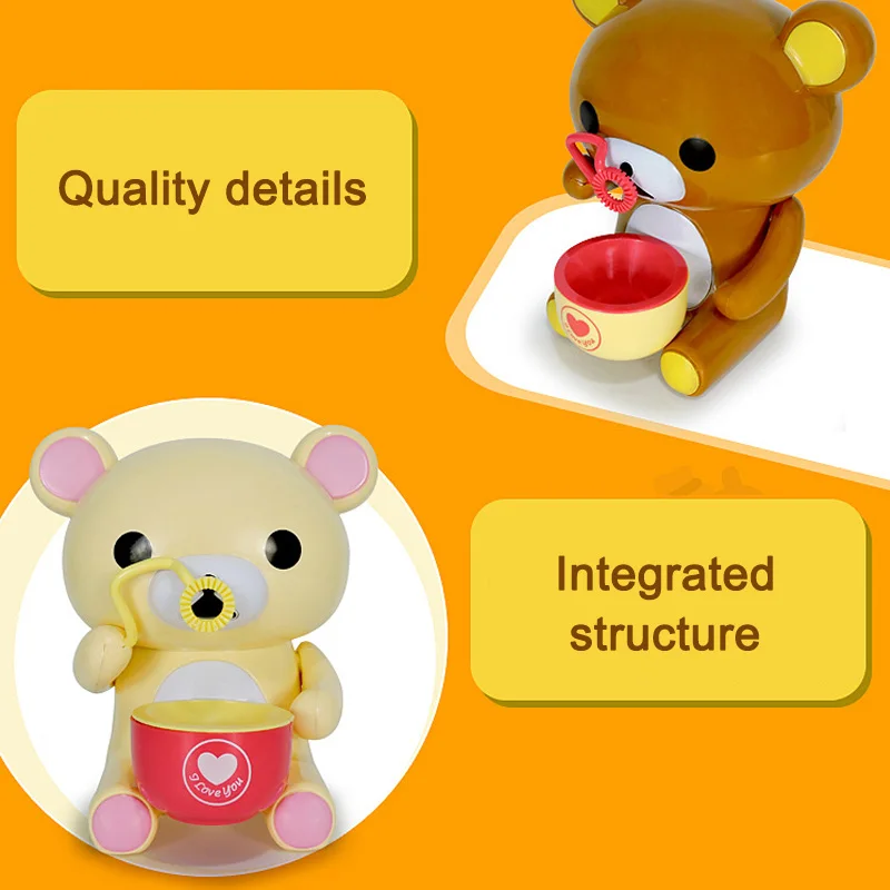 

Fully-Automatic Bear Water Blowing Toys Bubble Soap Blower Outdoor Kids Toys YH-17