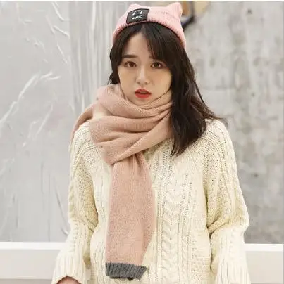 

Women Winter Scarf Men Luxury Brand Designer 2019 Cashmere Pashmina Shawl Warm Long Women Double Sides Scarves Capes