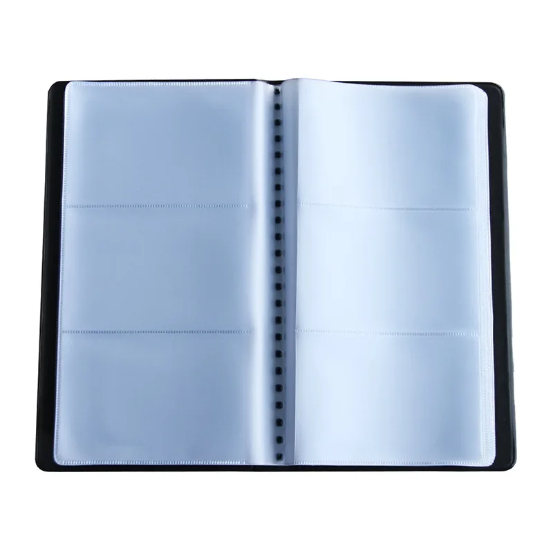 

Book Style Leather Business Name Card Holder lack Credit Card Wallet Business ID Credit Card Book Office School Supplies