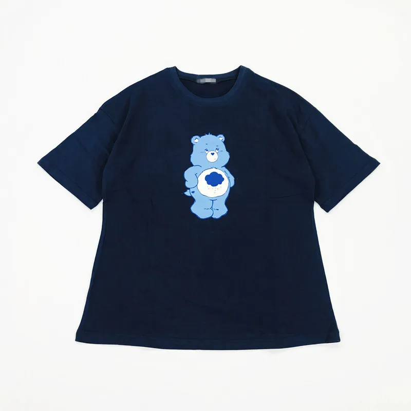Корейская мода женская летняя футболка большого размера с круглым вырезом и