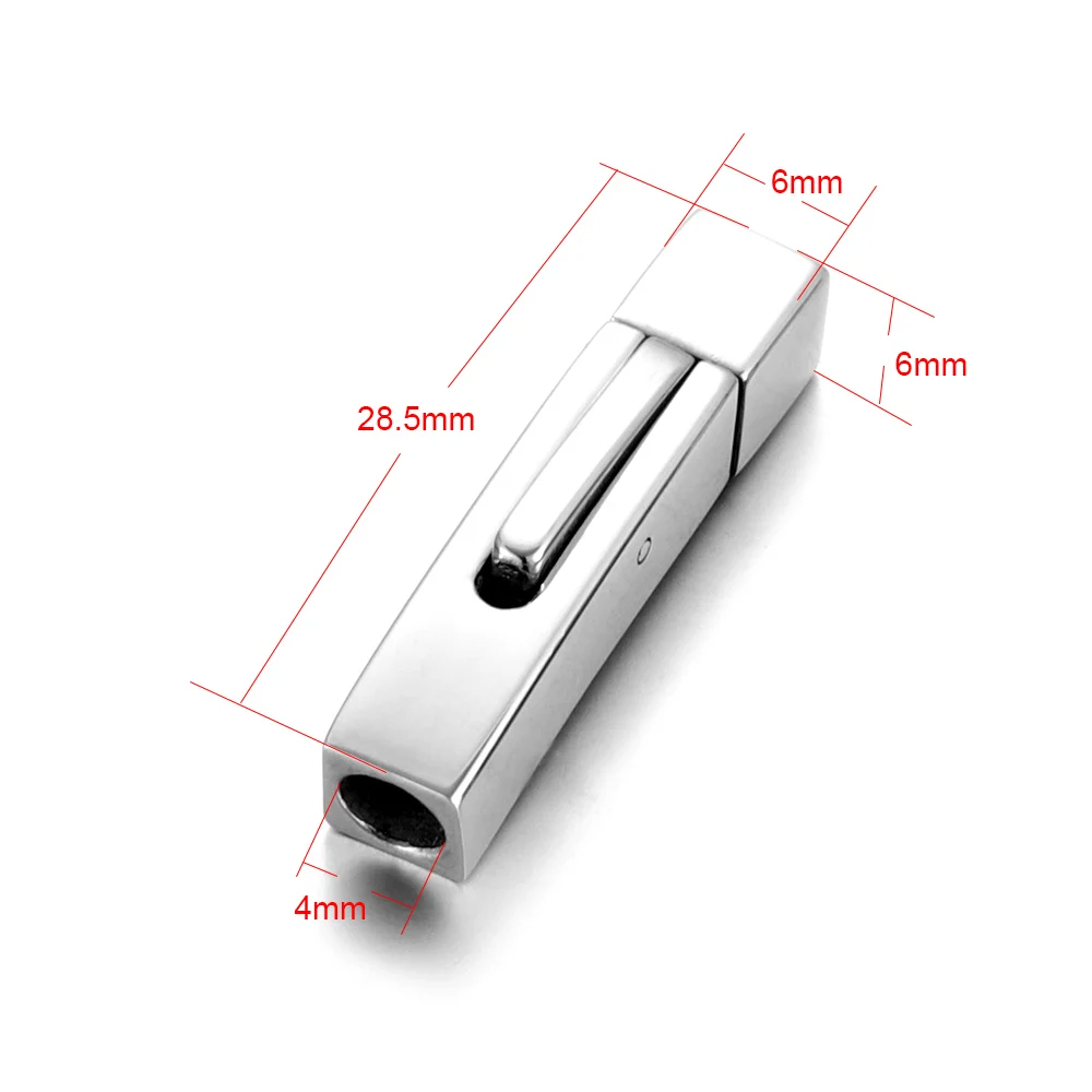 Hole 4mm 2 шт./лот байонетная застежка из нержавеющей стали 3 мм 4 мм 5 мм 6 мм отверстие замок DIY кожаные Кнопки для браслета застежки для изготовления украшений поставки - Цвет: Hole 4mm
